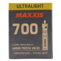 Cámara de aire Maxxis Ultralight 700x23/32C - Válvula presta (fina) 60mm