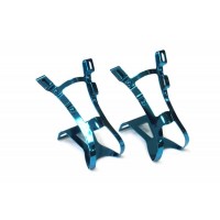 Calapies azul Wellgo en acero para pedales de plataforma 